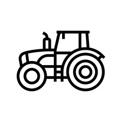 farming tractor side line icon vector illustration