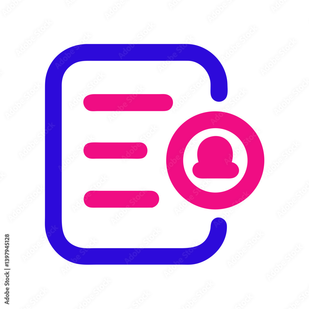 Poster icon of notification with user profile and list elements