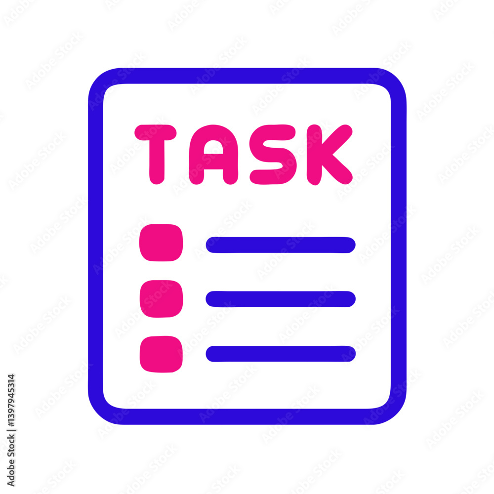 Poster task list icon with colorful design on a white background