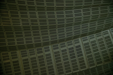 Abstract ceiling in office building, interior design. Details of modern architecture. Building abstract.  Building background.