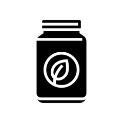 zero waste jar eco conscious glyph icon vector illustration