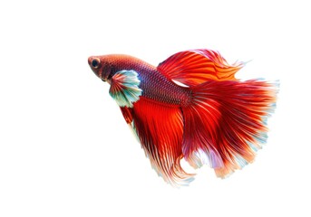 Fototapeta premium Isolated betta splendens fish swimming aquarium pet shop