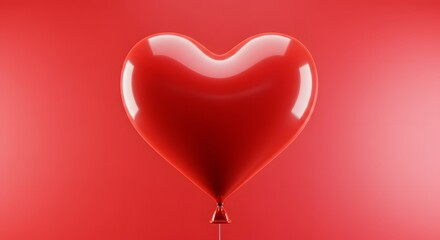 A radiant red heart, symbol of love, floats gently against a gradient backdrop, it embodies passion. a symbol of tenderness, perfect for expressing affection.