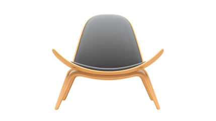 Modern Gray Top Chair with Light Wooden Legs for Contemporary Interior Design Aesthetics