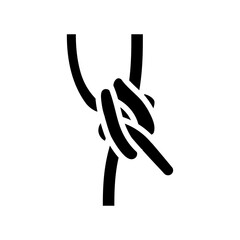 rolling hitch nautical knot glyph icon vector illustration