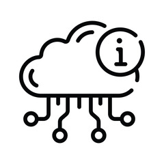 Ready to use line style icon of cloud information technology