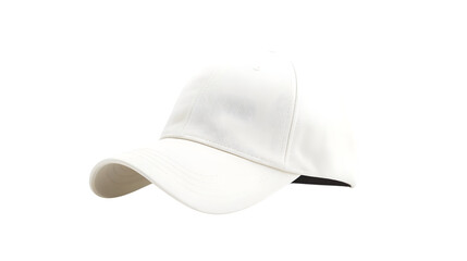 White Baseball Cap Mock-Up for Professional Branding and Customization on Isolated Background