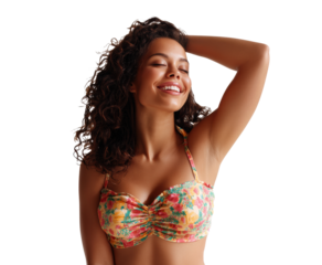 Vibrant summer swimwear fashion for beach fun and relaxation on a transparent background, cut out