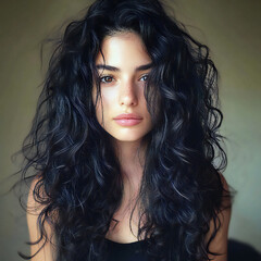 Naklejka premium Curly hair for girl.