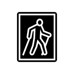 nordic walking trail glyph icon vector illustration