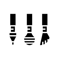 pole tip close up spike rubber cap glyph icon vector illustration