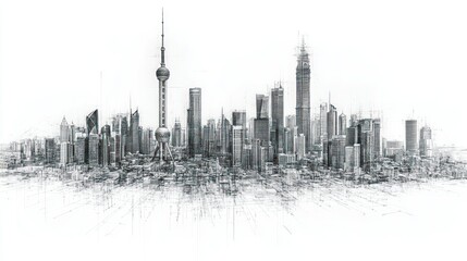 Obraz premium Sketched Cityscape