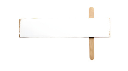 Blank Wooden Stick Sign for Personalized Messages - Isolated on White Background
