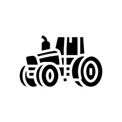 farming tractor glyph icon vector illustration