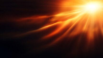 Golden Sun Rays Burst Through Dark Clouds.