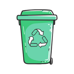 recycling bin icon, recycling bin vector illustration-simple illustration of recycling bin, perfect for recycling bin logos and icons