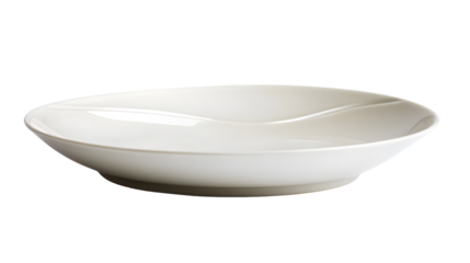 Clean White Plate on White Background: Versatile and Minimalist Dining Concept Art.