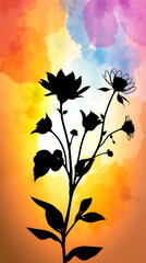 beautiful abstract art with floral leaves background, created by generative ai