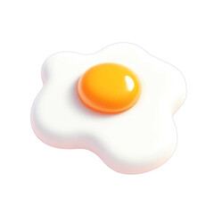 3 d sunny side up isolated on white background