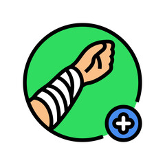 covering wound clean cloth color icon vector illustration