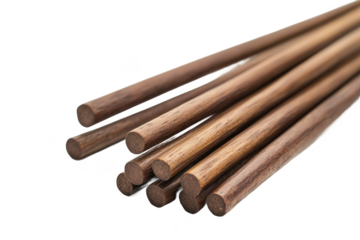 Close up of brown wooden chopsticks for asian cuisine food sushi and japanese meal
