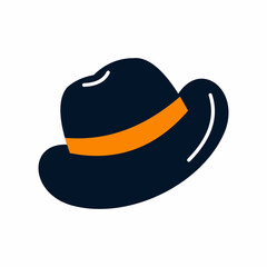 English black men's hat on white background.