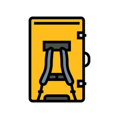 crash pad bouldering rock climbing color icon vector illustration