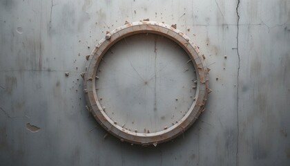 Dynamic circular sculpture installation urban gallery visual art contemporary environment close-up view abstract expressionism for art enthusiasts