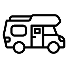 Trailer house van line icon, real estate concept. Vector graphics. Truck with home, vehicle sign on white background, style mobile or design.