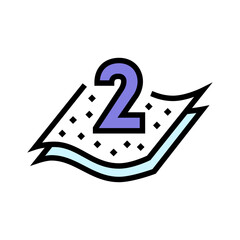 two ply toilet paper color icon vector illustration