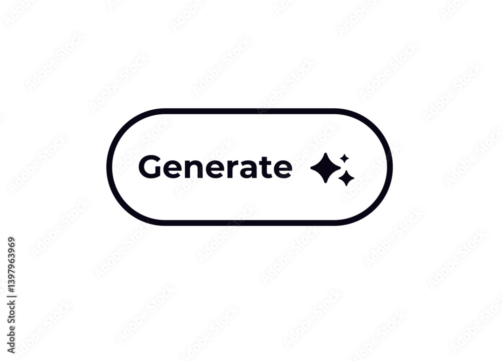 Poster ai themed button with the word generate, featuring sleek design elements for modern interfaces.