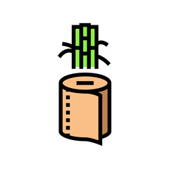 friendly bamboo toilet paper color icon vector illustration