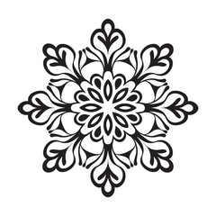 Fototapeta premium Mandala Design Vector, Black Silhouette Mandala Design