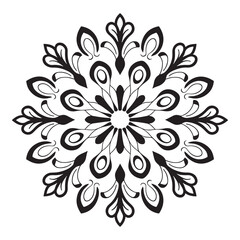 Fototapeta premium Mandala Design Vector, Black Silhouette Mandala Design