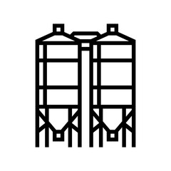 silo cement concrete line icon vector illustration © vectorwin