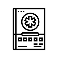 Obraz premium first aid manual line icon vector illustration
