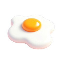 3 d sunny side up isolated on white background