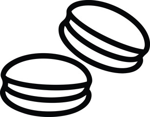 macarons line art outline of delicious treats. Sweet Delight