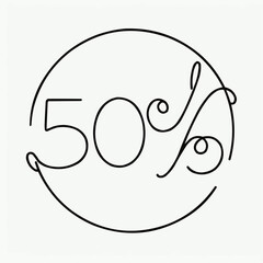 Fototapeta premium Elegant 50% Discount Badge in Minimalist Style 