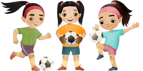 Latino girls play soccer 