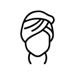 Minimalistic line art of a person with a turban  