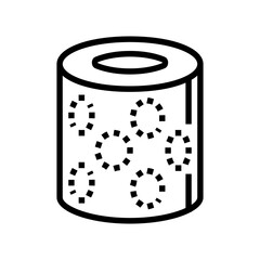 embossed pattern toilet paper line icon vector illustration