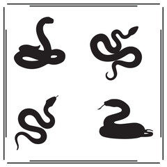 Snake silhouette, Snake illustration , Snake clipart, Snake vector , Snake icon , black Snake, Snake illustration on white background, Snake vector illustration , Snake silhouette illustration,							