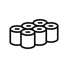 colored toilet paper line icon vector illustration