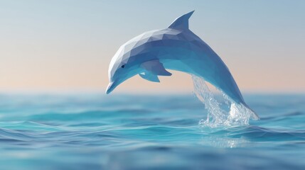 Obraz premium Jumping dolphin in abstract style