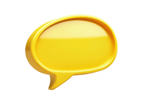 Yellow speech bubble icon vector illustration for communication and messaging app