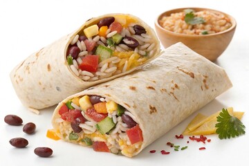 Gastronomy burrito comida foodie fastfood on white background