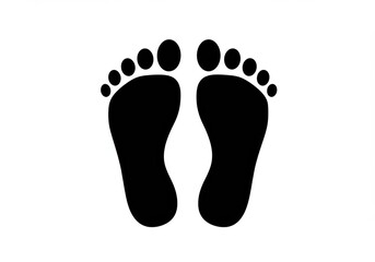 Footprints illustration of two feet isolated on white background