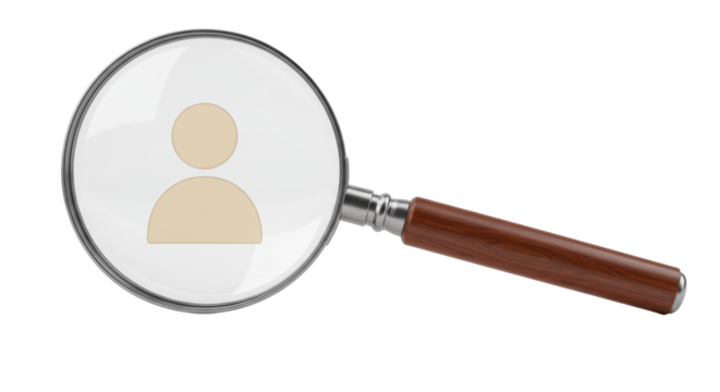 Isolated Magnifying Glass People Icon