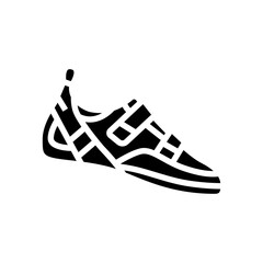 shoes rock climbing glyph icon vector illustration